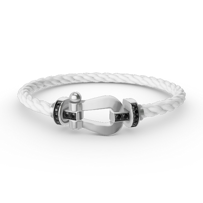 [Love Aura]FORCE LARGE HORSESHOE BLACK DIAMOND BRACELET SILVER