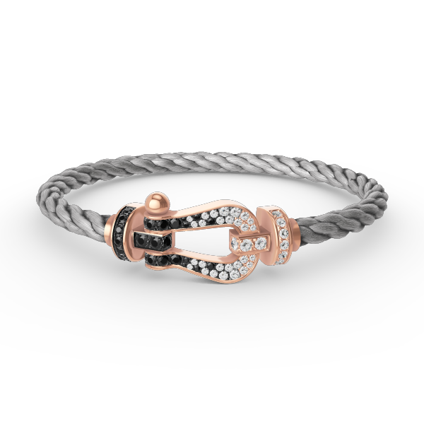 [Love Aura]FORCE LARGE HORSESHOE BLACK WHITE DIAMOND BRACELET ROSE GOLD