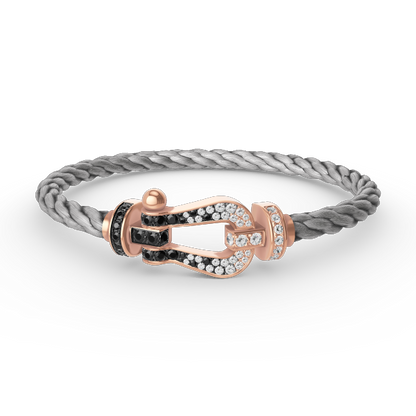 [Love Aura]FORCE LARGE HORSESHOE BLACK WHITE DIAMOND BRACELET ROSE GOLD