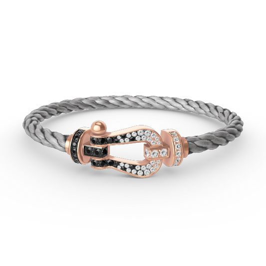 [Love Aura]FORCE LARGE HORSESHOE BLACK WHITE DIAMOND BRACELET ROSE GOLD