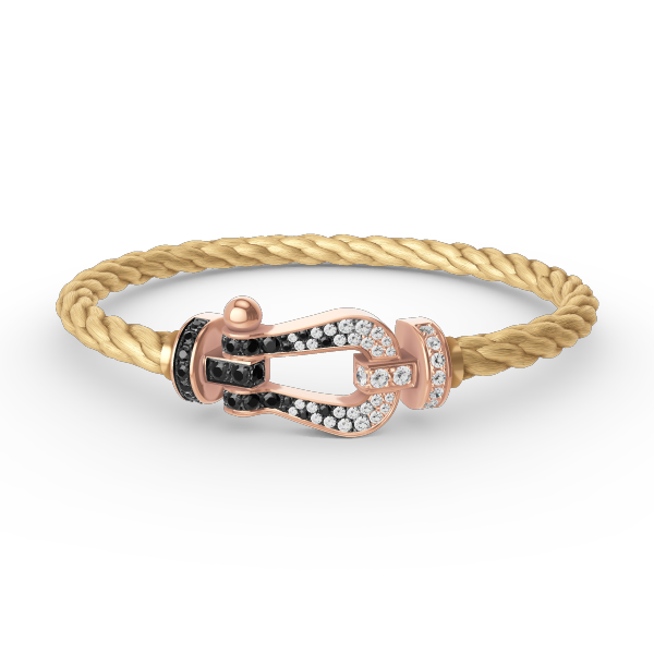 [Love Aura]FORCE LARGE HORSESHOE BLACK WHITE DIAMOND BRACELET ROSE GOLD