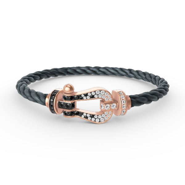 [Love Aura]FORCE LARGE HORSESHOE BLACK WHITE DIAMOND BRACELET ROSE GOLD