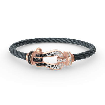 [Love Aura]FORCE LARGE HORSESHOE BLACK WHITE DIAMOND BRACELET ROSE GOLD