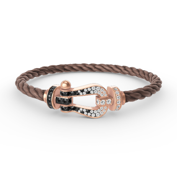[Love Aura]FORCE LARGE HORSESHOE BLACK WHITE DIAMOND BRACELET ROSE GOLD