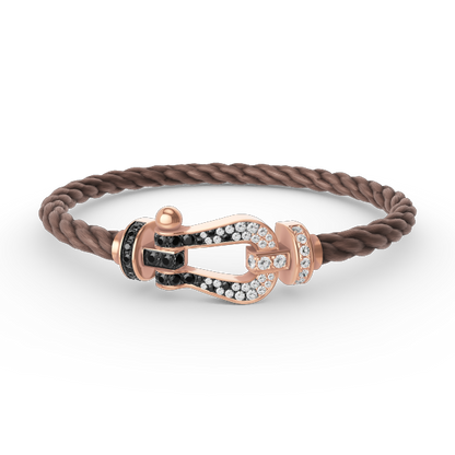 [Love Aura]FORCE LARGE HORSESHOE BLACK WHITE DIAMOND BRACELET ROSE GOLD