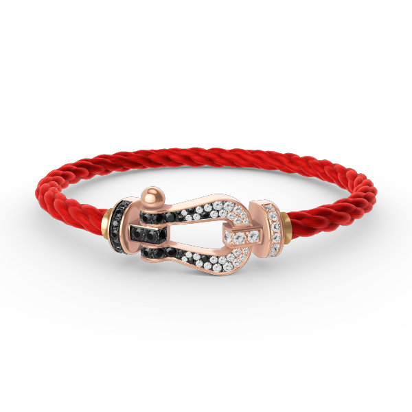 [Love Aura]FORCE LARGE HORSESHOE BLACK WHITE DIAMOND BRACELET ROSE GOLD