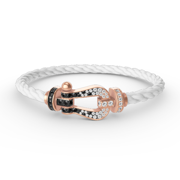 [Love Aura]FORCE LARGE HORSESHOE BLACK WHITE DIAMOND BRACELET ROSE GOLD