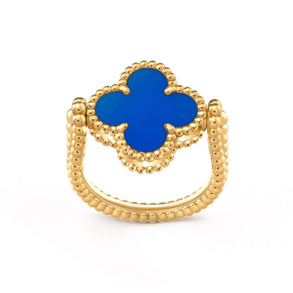 [Love Aura]CLOVER RIVERSIBLE BLUE AGATE RING