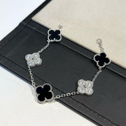[Love Aura] CLOVER 5 MOTIF ONYXS BRACELET COLLECTION