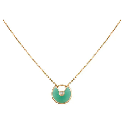 [Love Aura]AMULETTE GOLD MALACHITE NECKLACE