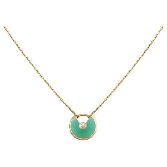 [Love Aura]AMULETTE GOLD MALACHITE NECKLACE