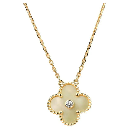 [Love Aura]CLOVER 15MM DIAMOND GOLD MOTHER OF PEARL NECKLACE