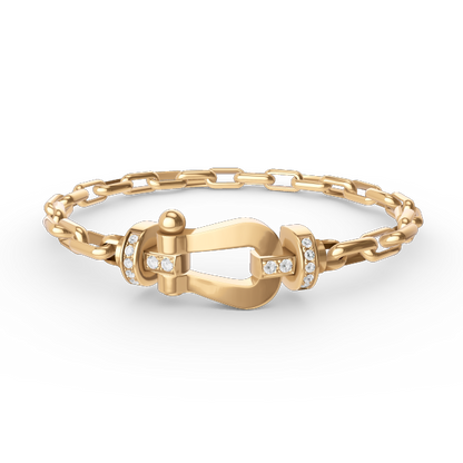 [Love Aura]FORCE LARGE HORSESHOE CLASP  METAL BRACELET