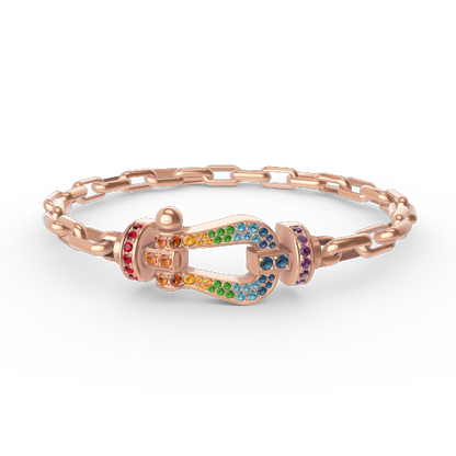 [Love Aura]FORCE LARGE HORSESHOE CLASP  METAL BRACELET