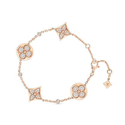[Love Aura]STAR AND SUN 4 MOTIFS GOLD DIAMONDS BRACELET
