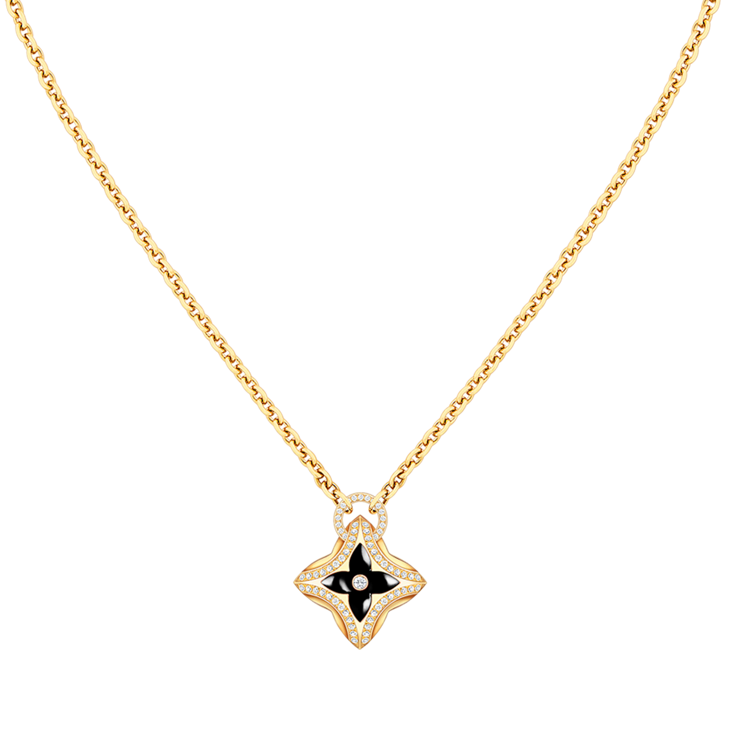 [Love Aura]STAR PEDANT PINK GOLD DIAMOND NECKLACE