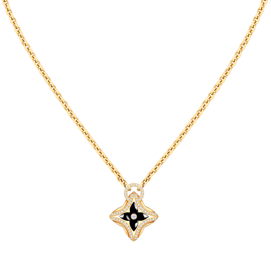 [Love Aura]STAR PEDANT PINK GOLD DIAMOND NECKLACE