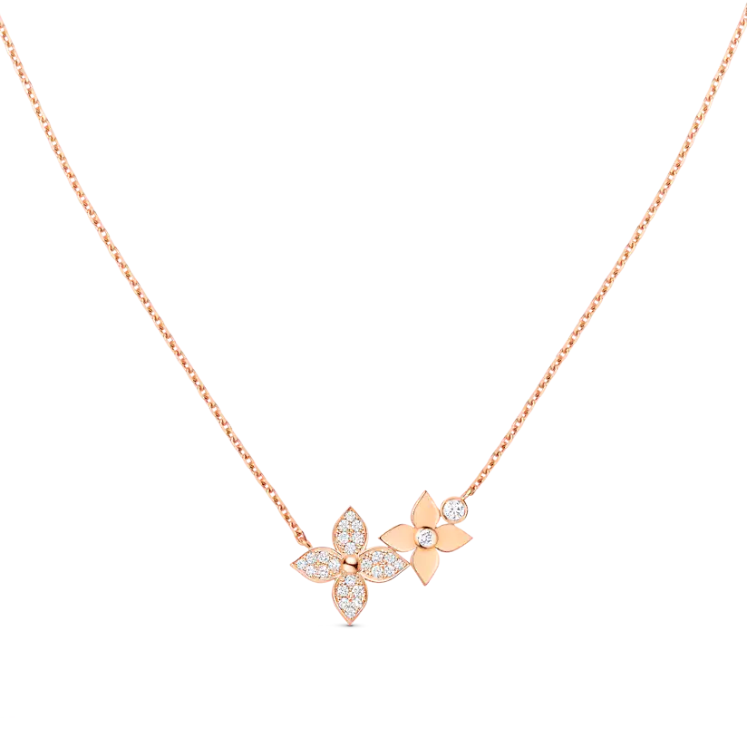 [Love Aura]STAR BLOSSOM NECKLACE PINK GOLD DIAMONDS
