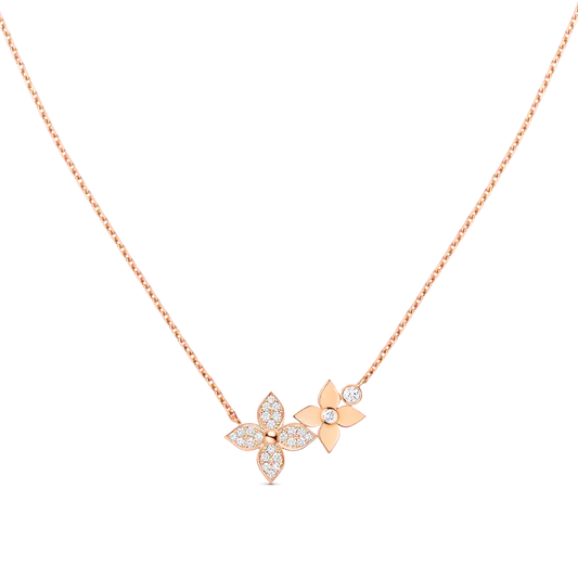 [Love Aura]STAR BLOSSOM NECKLACE PINK GOLD DIAMONDS