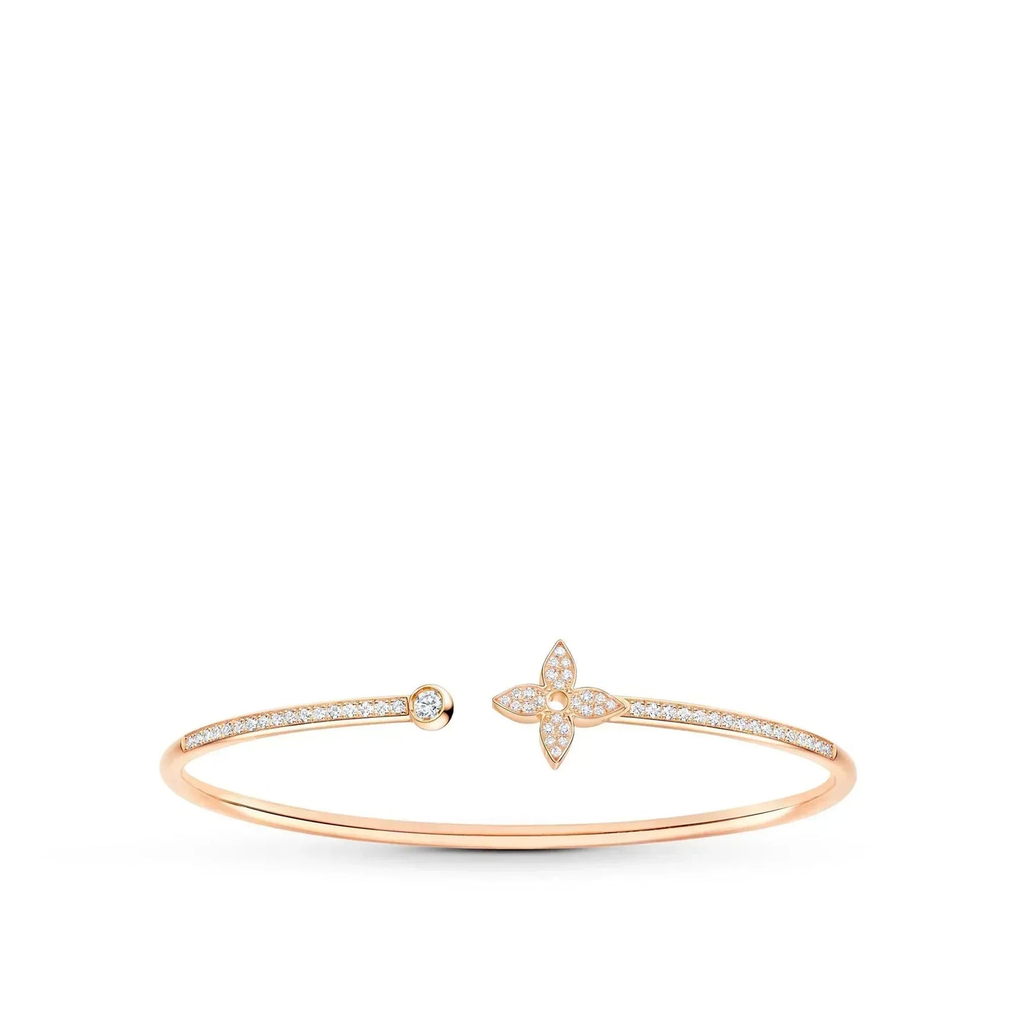 [Love Aura]IDYLLE PINK GOLD OPEN BRACELET DIAMOND PAVED