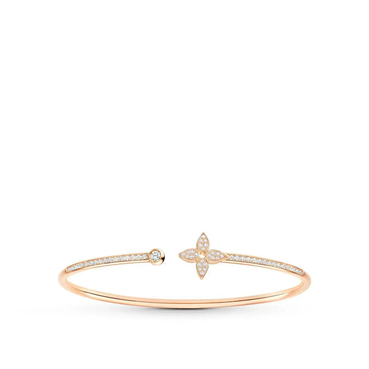 [Love Aura]IDYLLE PINK GOLD OPEN BRACELET DIAMOND PAVED