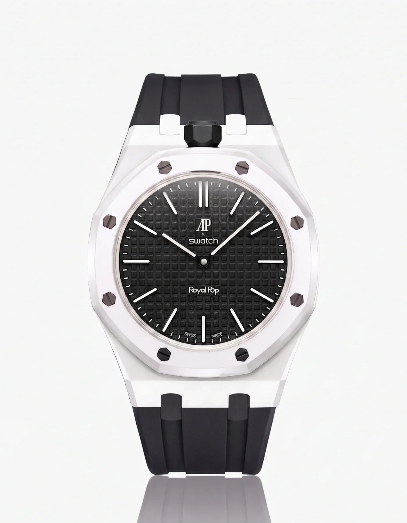 Silicone Strap & Bioceramic Case Royal Pop Ocho Negro(Customize  Colors)