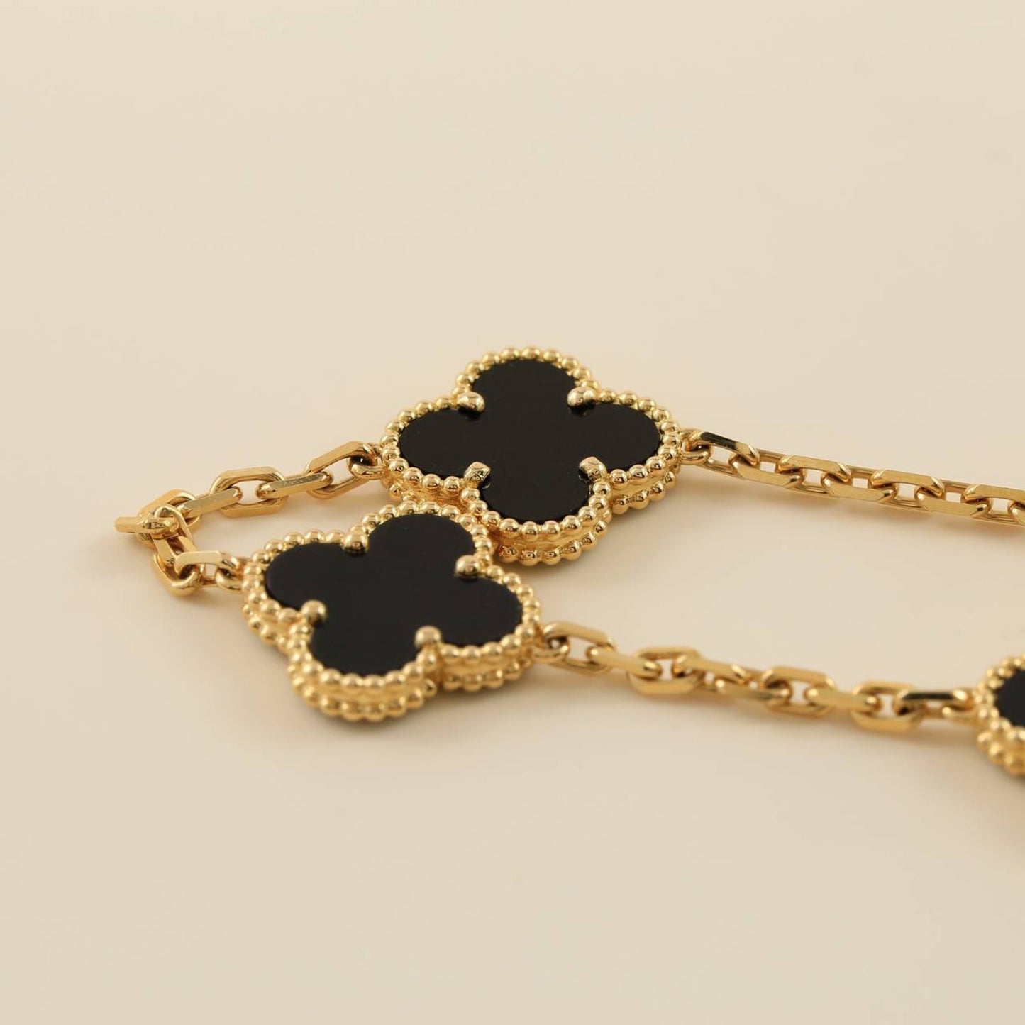 [Love Aura]CLOVER  5 MOTIFS BLACK ONYX BRACELET