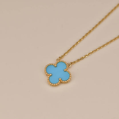 [Love Aura]CLOVER 15MM VINTAGE TURQUOISE NECKLACE