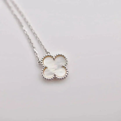 [Love Aura]CLOVER  15MM WHITE MOTHER-OF-PEARL SILVER