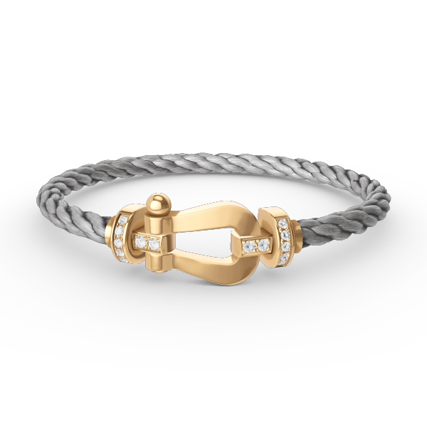 [Love Aura]FORCE LARGE HORSESHOE HALF DIAMOND BRACELET GOLD
