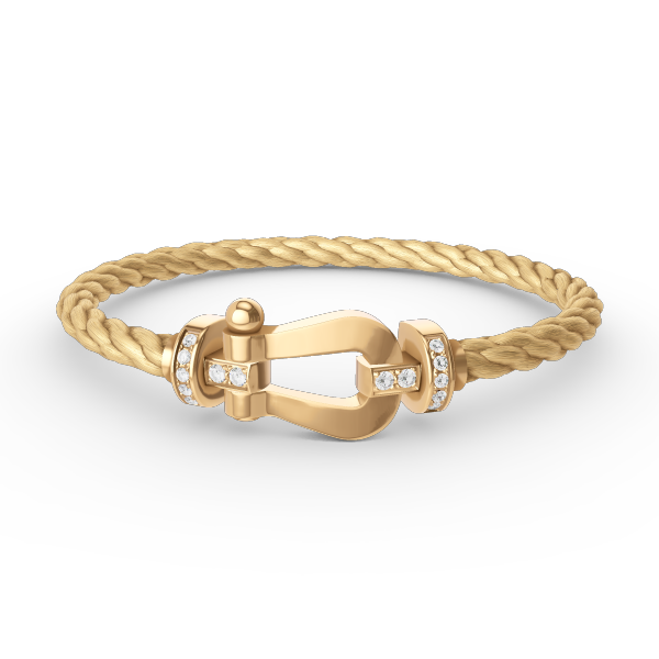 [Love Aura]FORCE LARGE HORSESHOE HALF DIAMOND BRACELET GOLD