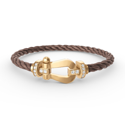 [Love Aura]FORCE LARGE HORSESHOE HALF DIAMOND BRACELET GOLD