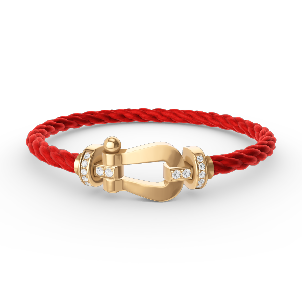[Love Aura]FORCE LARGE HORSESHOE HALF DIAMOND BRACELET GOLD