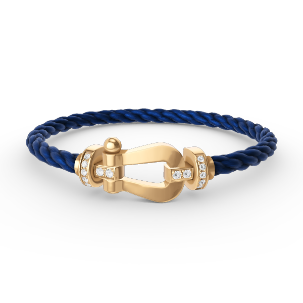 [Love Aura]FORCE LARGE HORSESHOE HALF DIAMOND BRACELET GOLD