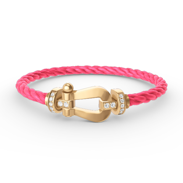 [Love Aura]FORCE LARGE HORSESHOE HALF DIAMOND BRACELET GOLD