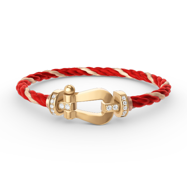 [Love Aura]FORCE LARGE HORSESHOE HALF DIAMOND BRACELET GOLD