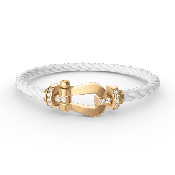 [Love Aura]FORCE LARGE HORSESHOE HALF DIAMOND BRACELET GOLD