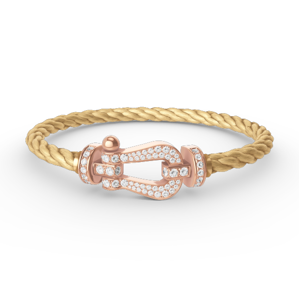 [Love Aura]FORCE LARGE HORSESHOE FULL DIAMOND BRACELET ROSE GOLD