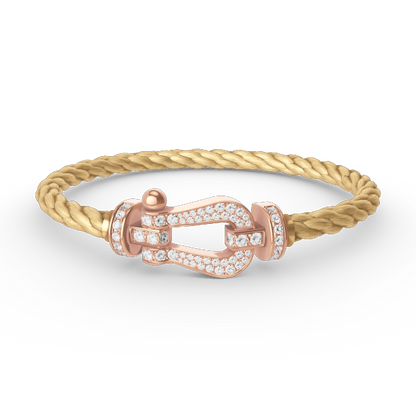 [Love Aura]FORCE LARGE HORSESHOE FULL DIAMOND BRACELET ROSE GOLD