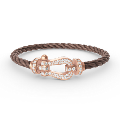 [Love Aura]FORCE LARGE HORSESHOE FULL DIAMOND BRACELET ROSE GOLD