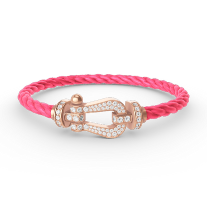 [Love Aura]FORCE LARGE HORSESHOE FULL DIAMOND BRACELET ROSE GOLD