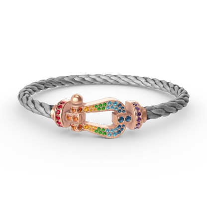 [Love Aura]FORCE LARGE HORSESHOE  COLORED DIAMOND BRACELET ROSE GOLD