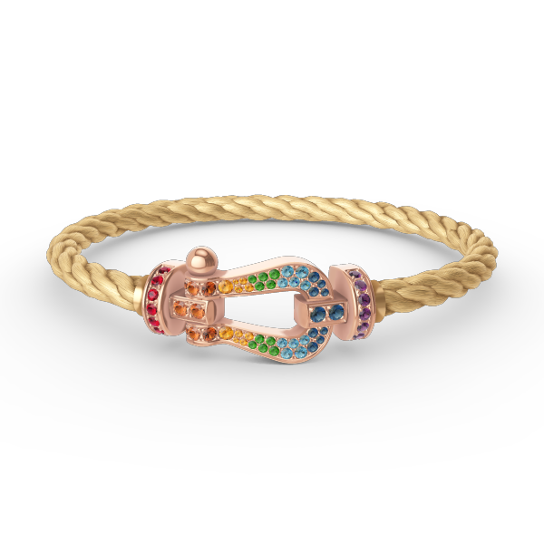 [Love Aura]FORCE LARGE HORSESHOE  COLORED DIAMOND BRACELET ROSE GOLD