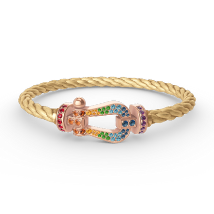[Love Aura]FORCE LARGE HORSESHOE  COLORED DIAMOND BRACELET ROSE GOLD