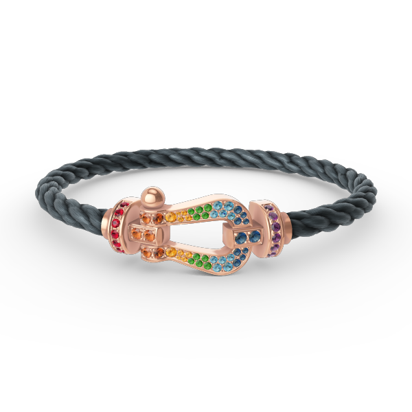[Love Aura]FORCE LARGE HORSESHOE  COLORED DIAMOND BRACELET ROSE GOLD