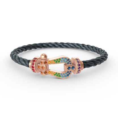 [Love Aura]FORCE LARGE HORSESHOE  COLORED DIAMOND BRACELET ROSE GOLD
