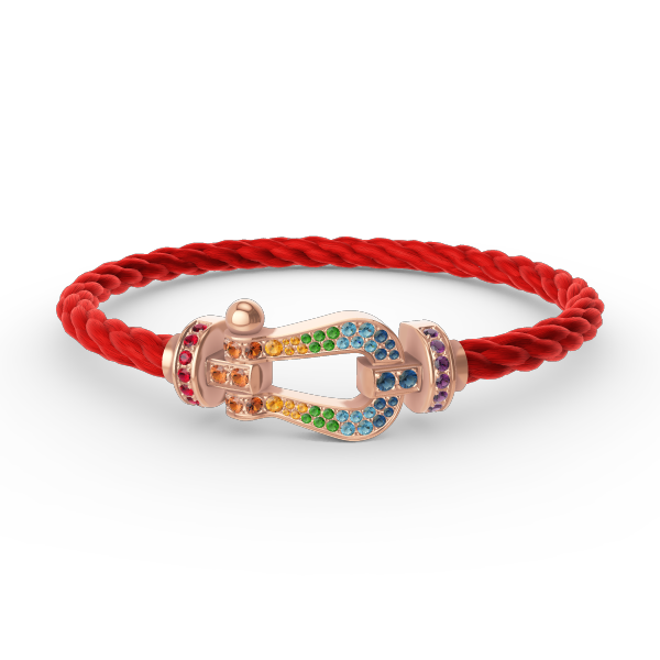 [Love Aura]FORCE LARGE HORSESHOE  COLORED DIAMOND BRACELET ROSE GOLD