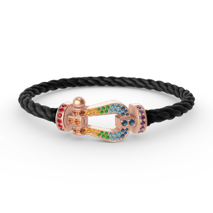 [Love Aura]FORCE LARGE HORSESHOE  COLORED DIAMOND BRACELET ROSE GOLD