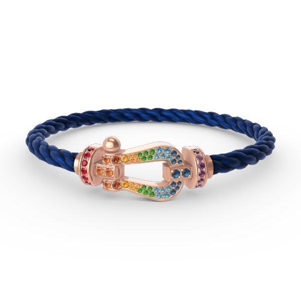 [Love Aura]FORCE LARGE HORSESHOE  COLORED DIAMOND BRACELET ROSE GOLD