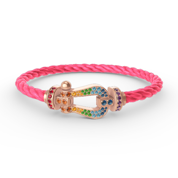 [Love Aura]FORCE LARGE HORSESHOE  COLORED DIAMOND BRACELET ROSE GOLD
